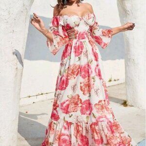 SPECIAL EVENT DRESS IN FLORAL BOHO STYLE